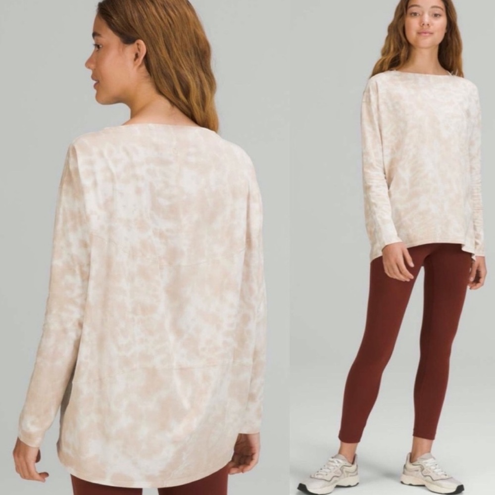 Lululemon beige Tie-Dye Long Sleeve Top
